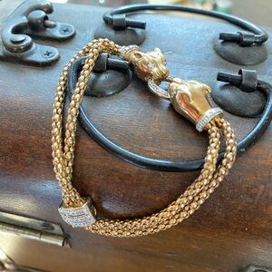 Gold Lion Head Bracelet